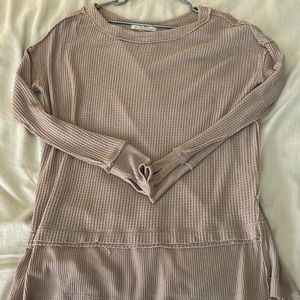 Free People Oversized Waffle Knit Top.